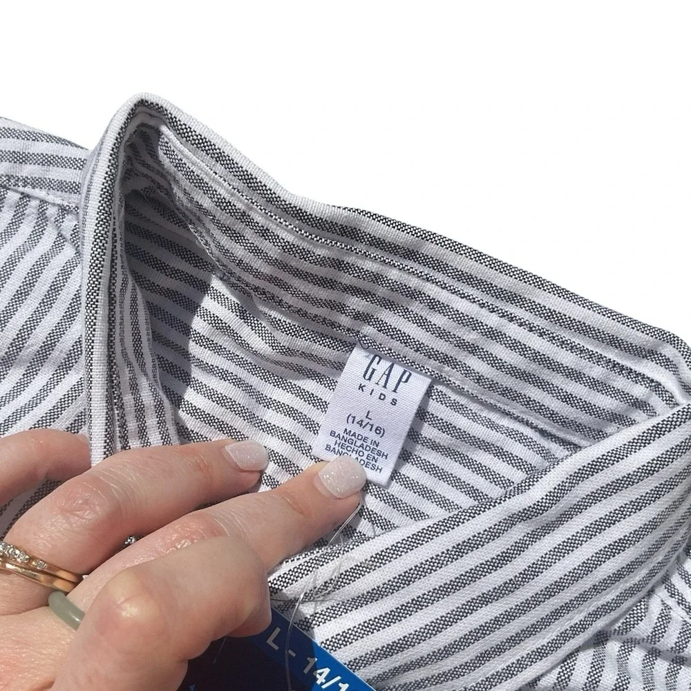 Boys Gap Kids Youth Oxford Shirt Long Sleeves, Blue Size L (14/16) NWT
